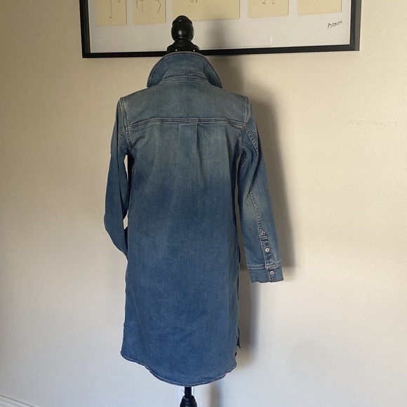 Lands' End Women's Petite Long Sleeve Denim Shirt Dress - Picture 10 of 12